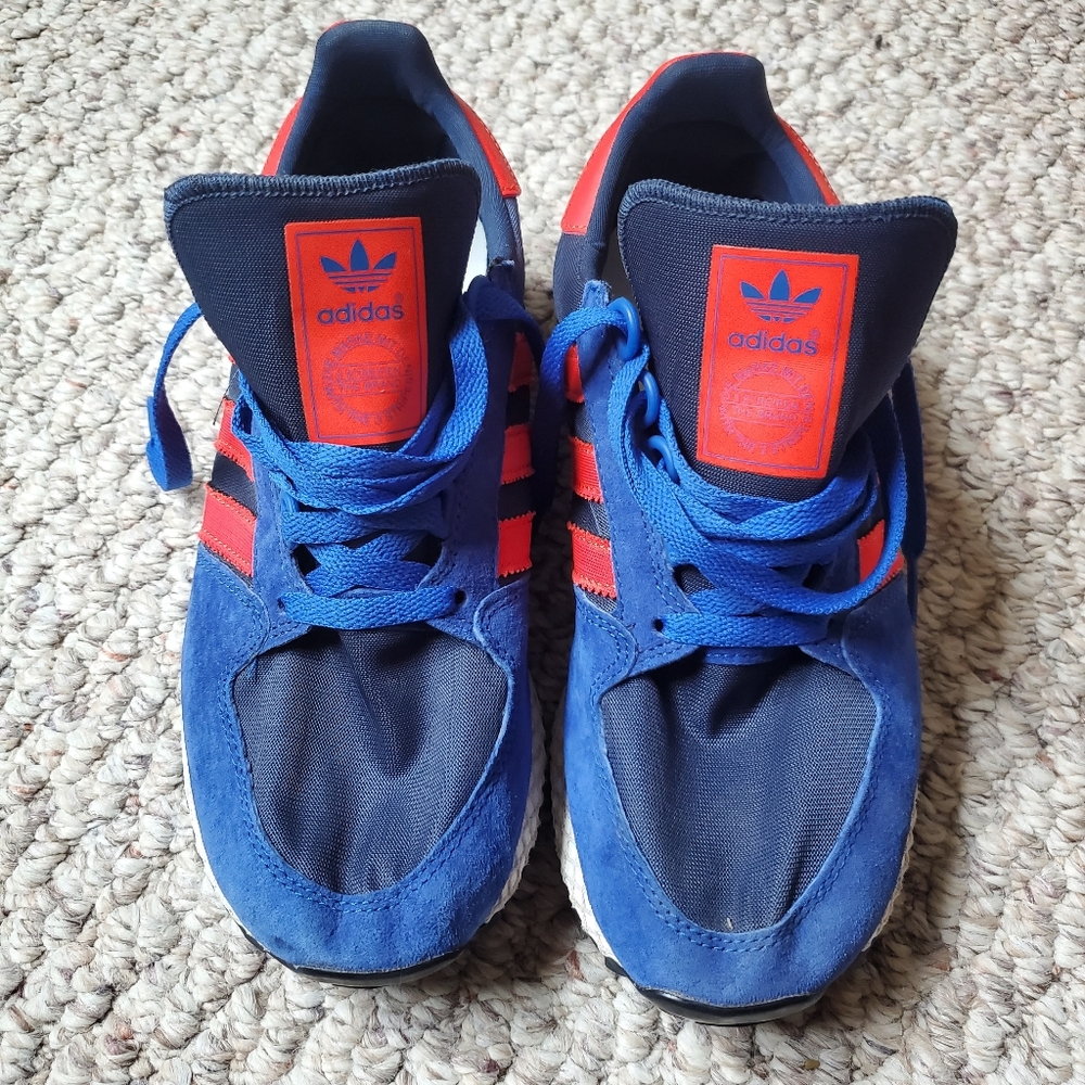 ADIDAS FOREST GROVE Power Blue/ Hi-Res Red, Mens size 7.5/ Womens Size 9.5